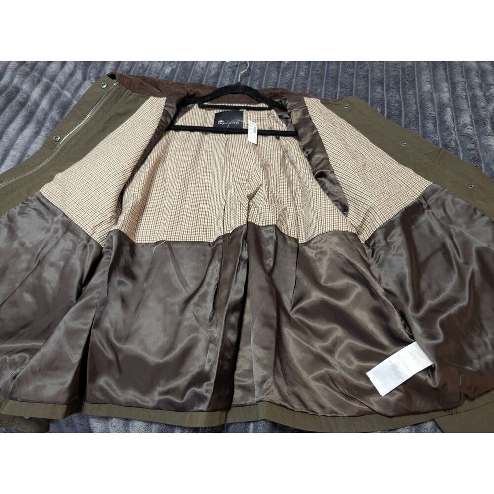 Madewell Waxed Cotton Barn Jacket Corduroy Collar Utility Coat Olive L Utility - Picture 14 of 15